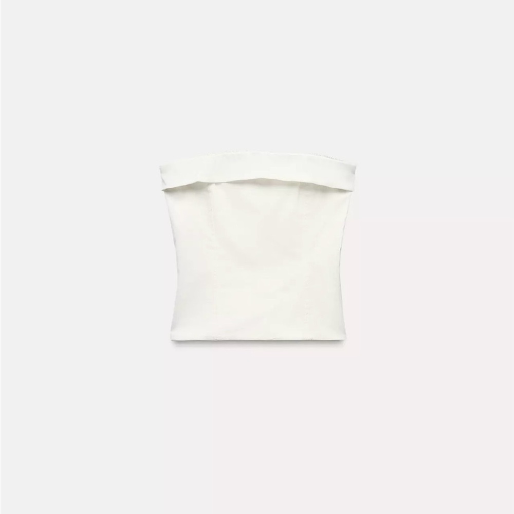 ZARA Brand New Elegant White Strapless Top